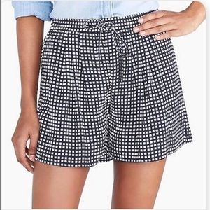 NWT J Crew Gingham Navy Pull On Shorts